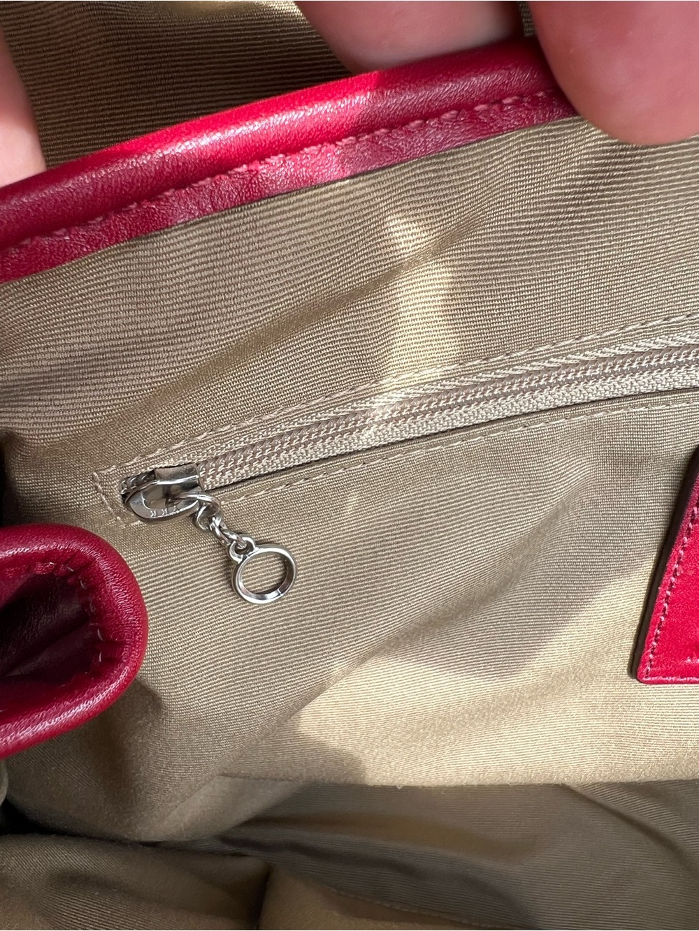 Coach Burgundy Red Leather Satchel with Silver Hardware - Picture 7 of 14